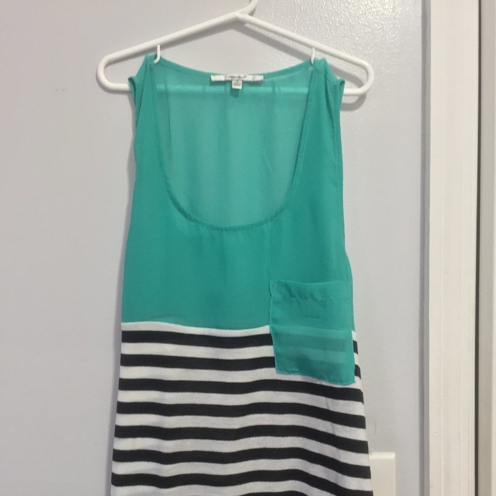 Papaya Striped Pocket Blouse